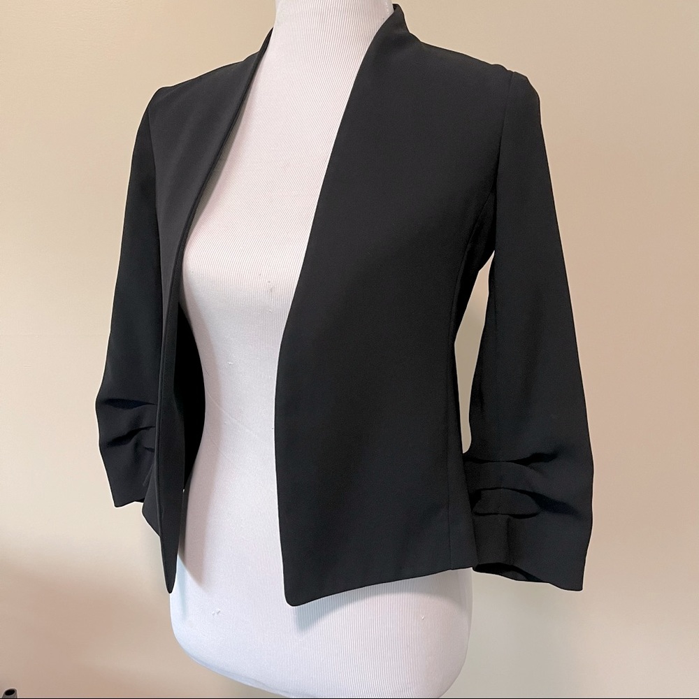 Ann Taylor Factory Cinched Sleeve Open Jacket <XXS>